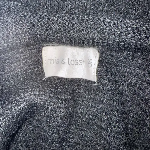 MIA & TESS PONCHO MOCK TURTLENECK BLACK FRINGE ONE SIZE EUC