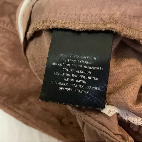 Anthropologie  The Essential Slim Brown Pants 0 Casual  Boho Slow Fashion Preppy