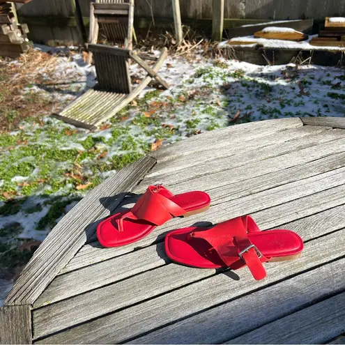 Caslon New Circa Red Leather Thong Sandals size 5