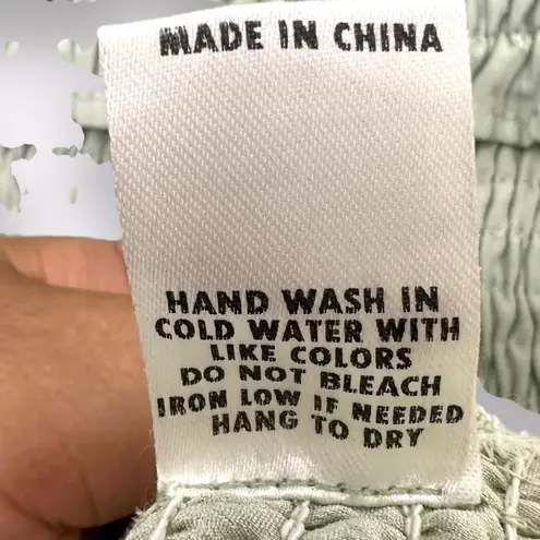 Mable L Pastel Green Mini Dress Badale Smocked Ruffles Satin Coquette Feminine Size L