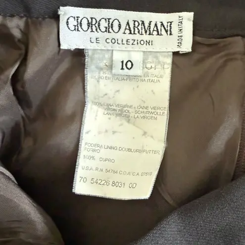 Giorgio Armani Collezioni Vintage Pencil Skirt Charcoal Gray Light Wool 10