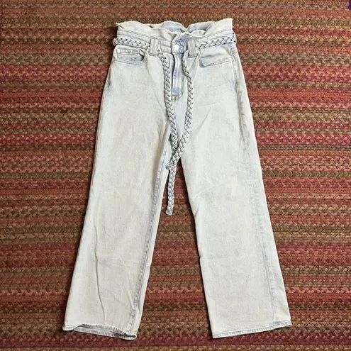 7 For All Mankind SEVEN FOR ALL MANKIND LIGHT WASH PAPER BAG WAIST JEANS W MATCHING BELT