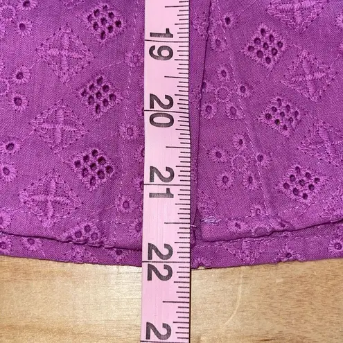 FRNCH SELINA VIOLET SHIRT Eyelet Ruffle Size Large NWT