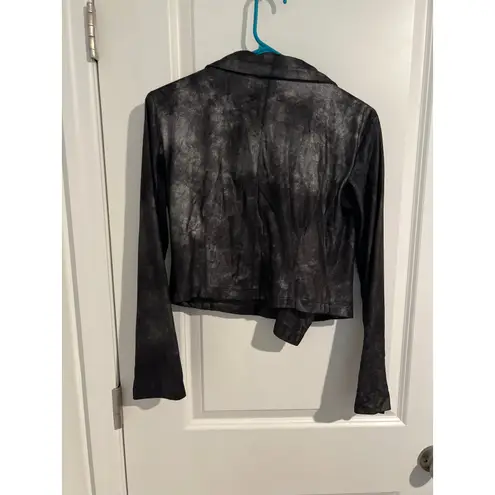 Rohm Soft Faux Leather Moto Jacket – XS Black/Silver Black