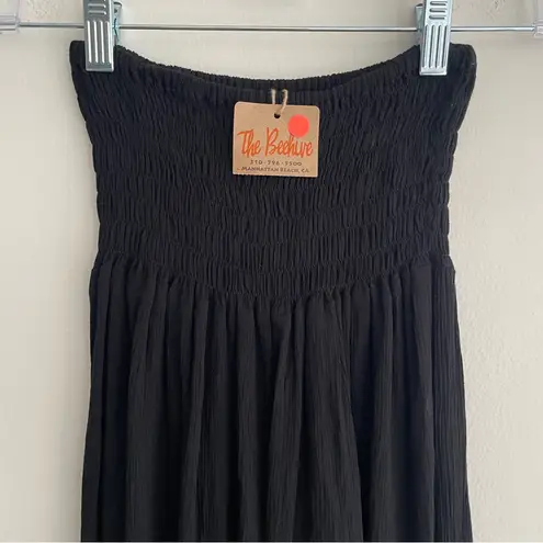 Cleobella New gauzy wide leg pants slit smocked elastic waist pull on boho XS