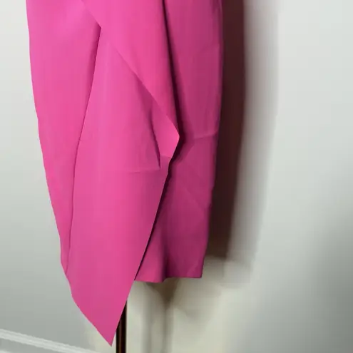 Pinko GAFF ABITO Fuchsia Ruffle Midi Dress IT 38 US 2 Elegant Cocktail Pink