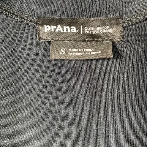 prAna Foundation Long Sleeve Wrap Dress Black Tencel Modal Jersey Maxi NWT Small