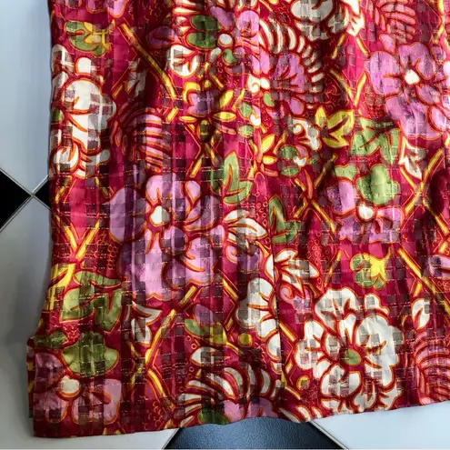 Vintage 60s Marita by Anthony Maruto House Dress Red Pink Metallic Gold size M Multiple Size M