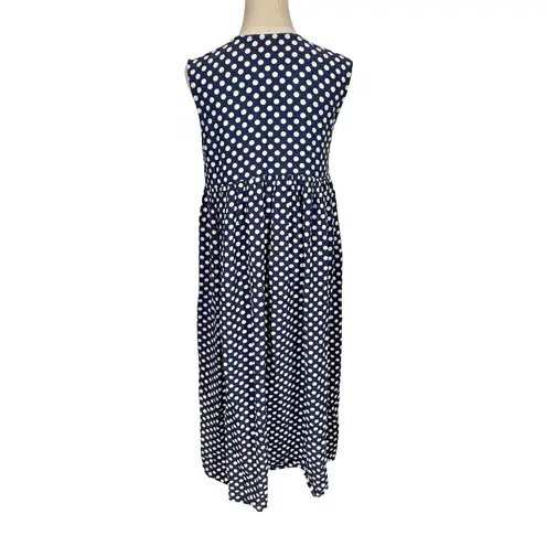 Clary & Peg Silvie Maternity Maxi Dress in Spot Polka Dot Blue Size undefined
