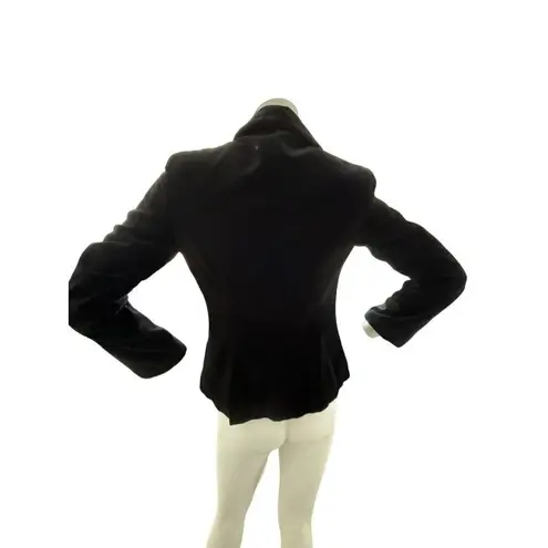 Newport News velvet blazer size 6 soft black cotton one button cocktail nye