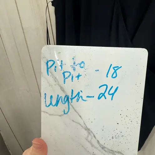 Nine Britton Stitch Fix Women’s Medium Navy Ribbed Faux Wrap Top New