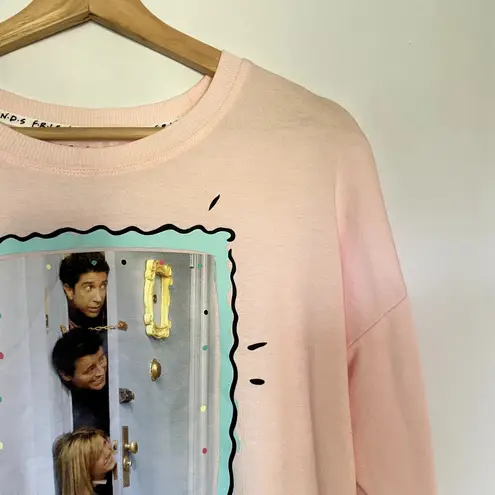 FRIENDS the television series pink crewneck fleece sweater women's size medium