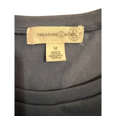 Treasure & Bond Women's Blue Gray Ruched Sleeveless Bodycon Knee Length Dress Size M