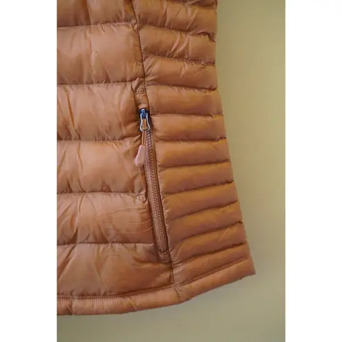 32 Degrees Heat Thermal Lightweight Puffer Vest Detachable Hood Orange Size XS