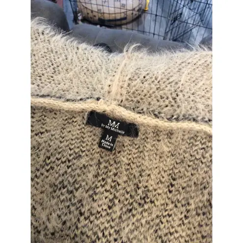 My Michelle SOFT COMFY Beige Long Cardigan Sweater  M Duster Pockets Aztec