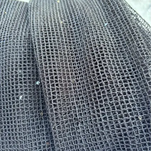 Jordan Taylor Black Sequined Mesh Wide Leg Pants Swimsuit Cover Festival Wear XL