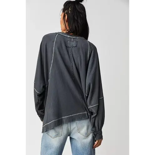 Free People  Wish I Knew Tee in Black Size Large