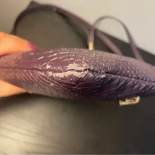 GiGi New York Purple Crossbody Bag Python Embossed Faux Leather Small Purse