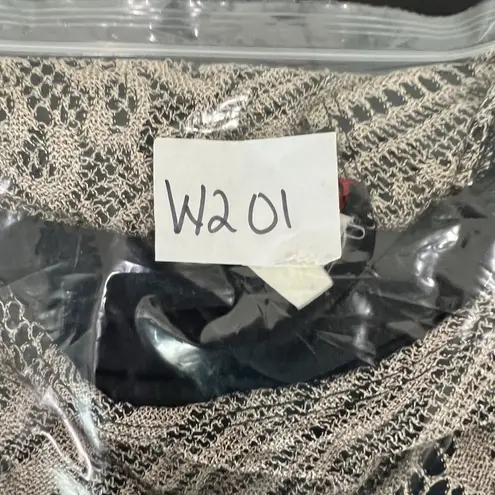 Vintage 90's Y2K L Large Knit Tank Dress Beige Fringe Crochet Whimsigoth Goth Tan