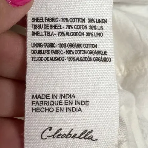 Cleobella Jolene Veneto Paisley Ivory Ankle Midi Linen Dress Boho Indie Cottage