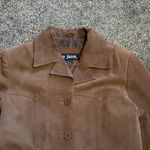 Me Jane Genuine Leather Womens Jacket L Brown