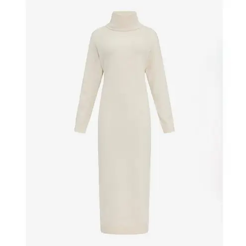 Gibson Latimer NWT Cream Turtleneck Wool Blend Maxi Dress Size L NEW!