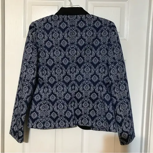 QMack Brocade Floral Tuxedo Blazer Blue Size 4