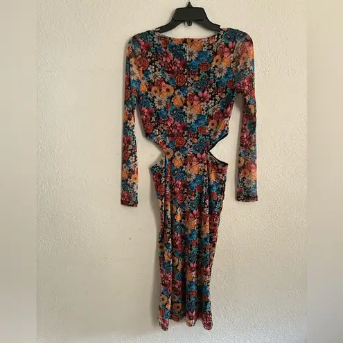 AFRM Bohemian Women’s Multicolor Floral Mesh Midi Body