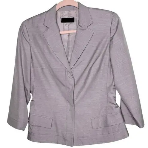 Narciso Rodriguez Made in Italy Silk Blazer Light Grey Gray