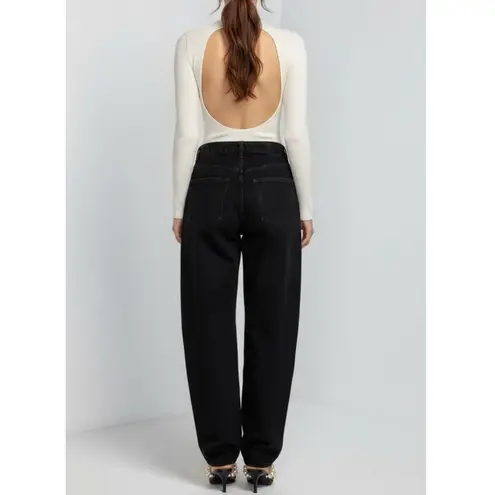 Sézane Ashley Open-Back Merino Wool Cotton Knit Bodysuit, Ecru, Small