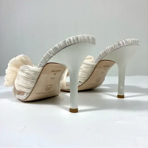 Loeffler Randall Claudia Top Knot Bow Heel Mule Sandals Pearl 9.5 NEW