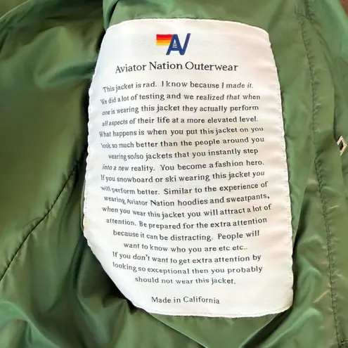 Aviator Nation 4 STRIPE JACKET - GARDEN GREEN unisex NWT