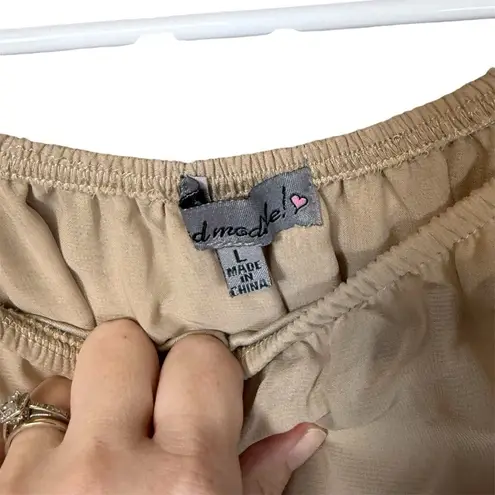 Mad Madele Large cinched waist beige Flowy sleeveless high low dress Gray