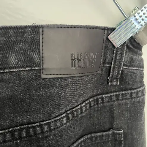 Blue Savvy Barrel Womens Jeans Sz 11/30 Black High Rise Mom Y2K Grunge 90 taper