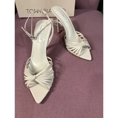 Tony Bianco  Maxos High Heel in Bone Leather 8.5 with box Womens White Sandals