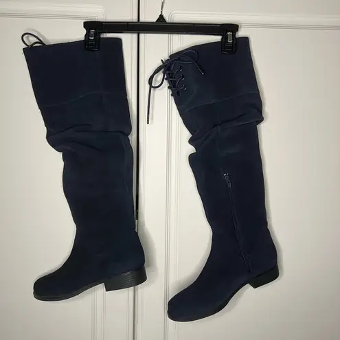 Matisse Camila Suede Tie Boots Blue Size 6