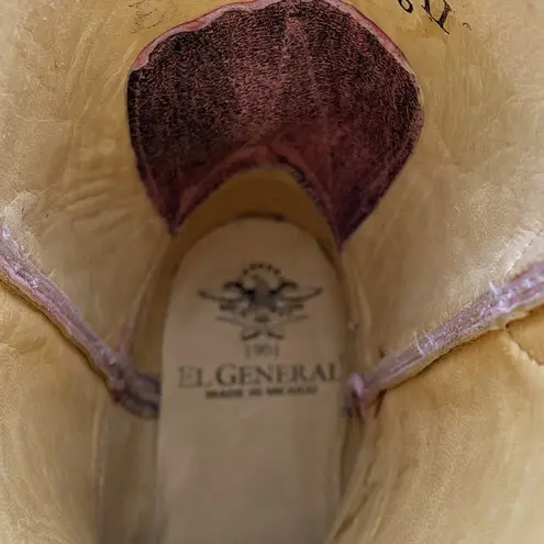 NWT El General Pink Caiman Pointed Toe Boots Women’s Size 8 Embroidered Western