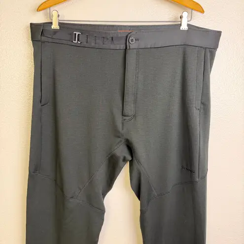 Simms Fleece Pants Mens 2XL Black Pockets Adjustable Waist Embroidered Outdoors Size XXL