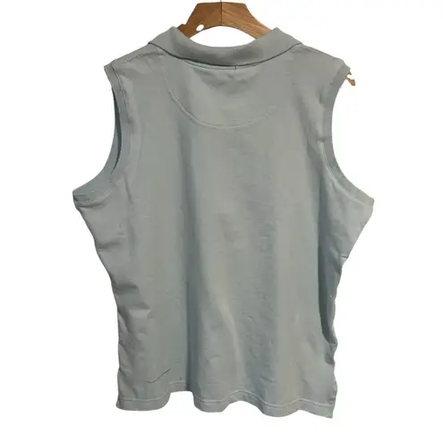 Browning Sleeveless Top Womens XL Blue V Neck Button Collared Tank Shirt NWT