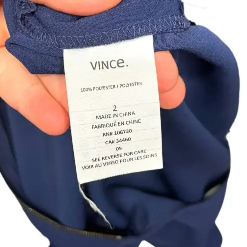 Vince  Navy Blue Zip Front Short Sleeve‎ Jumpsuit Size 2 - Image 8