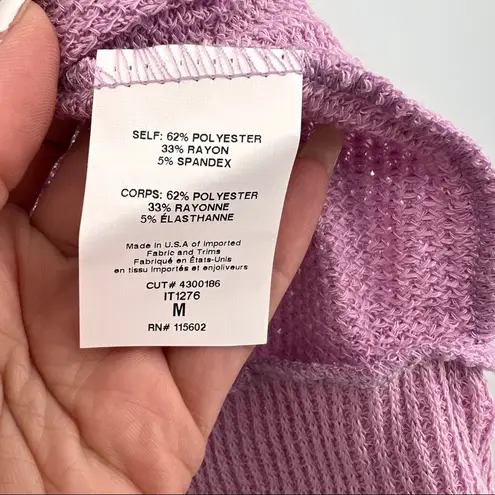 All in Favor Lilac Knit Faux Wrap Shirt Size Medium NWT