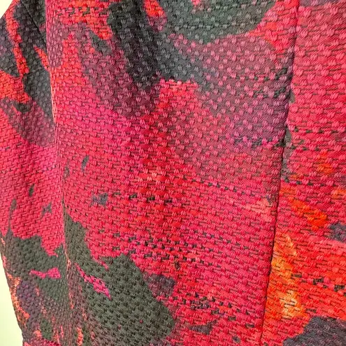 Tahari Women's Basketweave Fit & Flare Floral Pleated Pockets Midi Dress Size 10