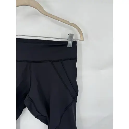 Lululemon Cropped Legging Women 6 Black Sheer Athletic Yoga Gym Workout