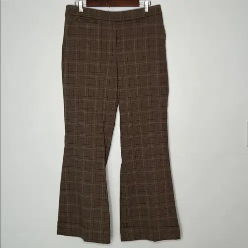 New York & Company Brown Plaid Blazer Pant Suit Set Size 12 / 10