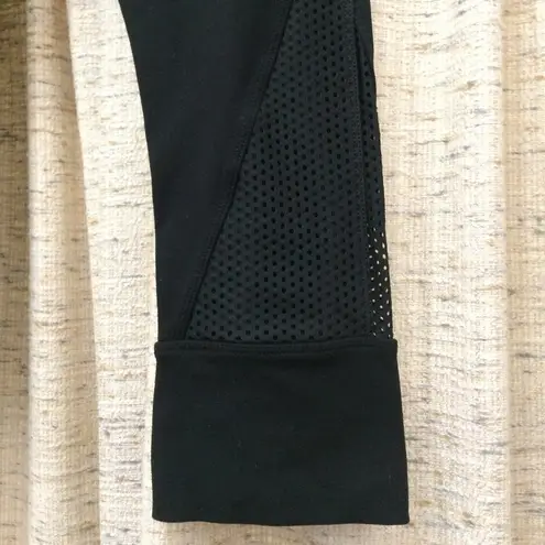 Lorna Jane Crop Black Mesh Leggings