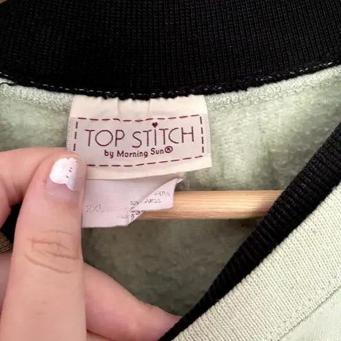 Topstitch by morning sun women's size XL vintage green bird sweater crewneck