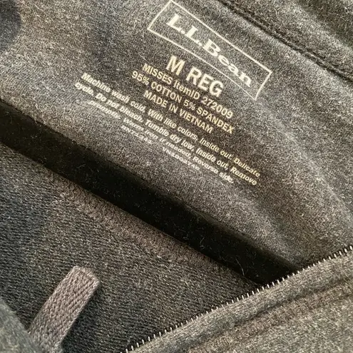L.L. Bean Size M Full Zip Mock Neck Cotton Stretch Dark Gray Sweatshirt Jacket Size M