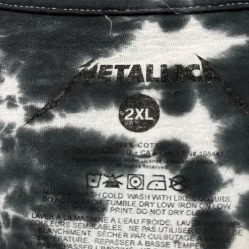 Metallica “In Vertigo You Will Be” white and black tie-dye T-shirt, size 2XL