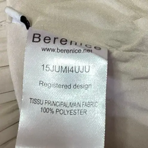 Berenice Cream White Elastic Waist Pleated Layered Tiered A