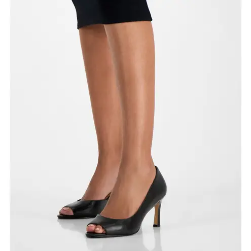 Giani Bernini Women's Valorr Peep Toe d'Orsay Leather Pumps- Size 6.5